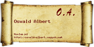 Osvald Albert névjegykártya